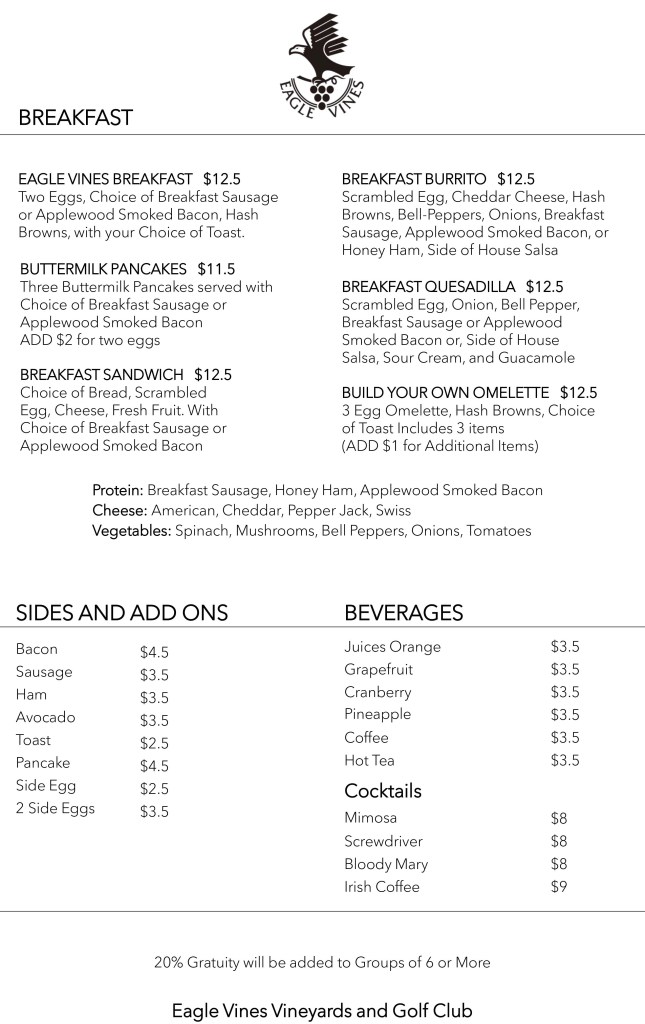 Breakfast Menu